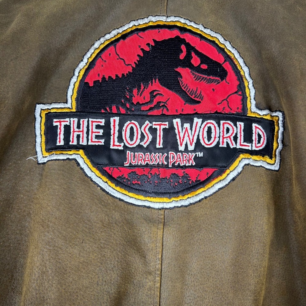 Vintage Excelled The Lost World Jurassic Park Leather Bomber Jacket Men XL